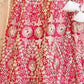 Rajwada Pink Silk Blend Embroidered Semi-Stitched Lehenga For Women