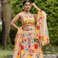 Rajwada Yellow Chinon Silk Sequins Embroidered Semi-Stitched Lehenga For Women