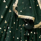 Rajwada Dark Green Georgette Embroidered Semi-Stitched Lehenga For Women