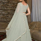 Rajwada Grey Georgette Embroidered Semi-Stitched Lehenga For Women