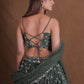 Rajwada Olive Georgette Embellished Semi Stitched Lehenga For Women