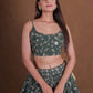 Rajwada Olive Georgette Embellished Semi Stitched Lehenga For Women