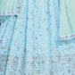 Rajwada Sky Blue Georgette Embellished Semi Stitched Lehenga For Women