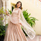 Rajwada Peach Georgette Embellished Semi Stitched Lehenga For Women