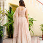 Rajwada Peach Georgette Embellished Semi Stitched Lehenga For Women