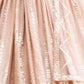 Rajwada Peach Georgette Embellished Semi Stitched Lehenga For Women