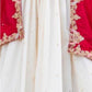 Rajwada Off White Silk Blend Embellished Semi Stitched Lehenga For Women