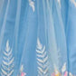 Rajwada Sky Blue Net Embellished Semi Stitched Lehenga For Women