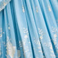 Rajwada Sky Blue Georgette Embellished Semi Stitched Lehenga For Women
