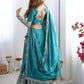 Rajwada Teal Blue Crepe Embellished Semi Stitched Lehenga For Women
