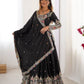 Rajwada Black Crepe Embellished Semi Stitched Lehenga For Women