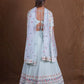 Rajwada Light Blue Georgette Embellished Semi Stitched Lehenga For Women