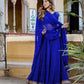 Rajwada Blue Georgette Printed Semi Stitched Lehenga For Women