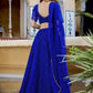 Rajwada Blue Georgette Printed Semi Stitched Lehenga For Women