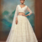 Rajwada Off White Net Embellished Semi Stitched Lehenga For Women