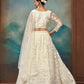 Rajwada Off White Net Embellished Semi Stitched Lehenga For Women