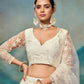 Rajwada Off White Net Embellished Semi Stitched Lehenga For Women