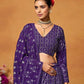 Rajwada Purple Georgette Embellished Semi Stitched Lehenga For Women