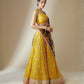 Rajwada Yellow Georgette Embellished Semi Stitched Lehenga For Women
