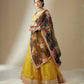Rajwada Yellow Georgette Embellished Semi Stitched Lehenga For Women
