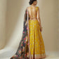Rajwada Yellow Georgette Embellished Semi Stitched Lehenga For Women
