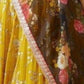 Rajwada Yellow Georgette Embellished Semi Stitched Lehenga For Women