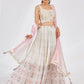 Rajwada White Georgette Printed Semi Stitched Lehenga For Women