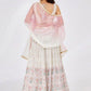 Rajwada White Georgette Printed Semi Stitched Lehenga For Women