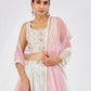 Rajwada White Georgette Printed Semi Stitched Lehenga For Women