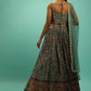 Rajwada Deep Green Chinon Embellished Semi Stitched Lehenga For Women