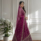 Rajwada Deep Magenta Net Embellished Semi Stitched Lehenga For Women