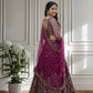 Rajwada Deep Magenta Net Embellished Semi Stitched Lehenga For Women