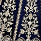 Rajwada Navy Blue Net Embellished Semi Stitched Lehenga For Women