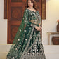 Rajwada Green Net Embellished Semi Stitched Lehenga For Women