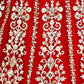 Rajwada Red Net Embellished Semi Stitched Lehenga For Women