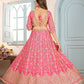 Rajwada Peach Chinon Embellished Semi Stitched Lehenga For Women