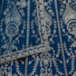 Rajwada Teal Blue Net Embellished Semi Stitched Lehenga For Women