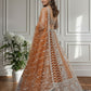 Rajwada Beige Net Embellished Semi Stitched Lehenga For Women
