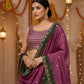 Rajwada Mauve and Dark Green Chinon Embellished Semi Stitched Lehenga For Women