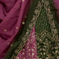 Rajwada Mauve and Dark Green Chinon Embellished Semi Stitched Lehenga For Women