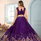 Rajwada Purple Chinon Embellished Semi Stitched Lehenga For Women