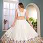 Rajwada White Chinon Embellished Semi Stitched Lehenga For Women
