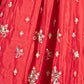 Rajwada Red Chinon Embellished Semi Stitched Lehenga For Women