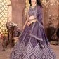 Rajwada Dusty Purple Georgette Embellished Semi Stitched Lehenga For Women