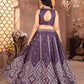 Rajwada Dusty Purple Georgette Embellished Semi Stitched Lehenga For Women