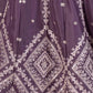 Rajwada Dusty Purple Georgette Embellished Semi Stitched Lehenga For Women