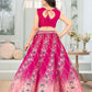 Rajwada Pink Chinon Embellished Semi Stitched Lehenga For Women