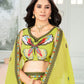 Rajwada Pista Georgette Embellished Semi Stitched Lehenga For Women