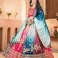 Rajwada Multi Colour Chinon Embellished Semi Stitched Lehenga For Women