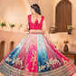 Rajwada Multi Colour Chinon Embellished Semi Stitched Lehenga For Women